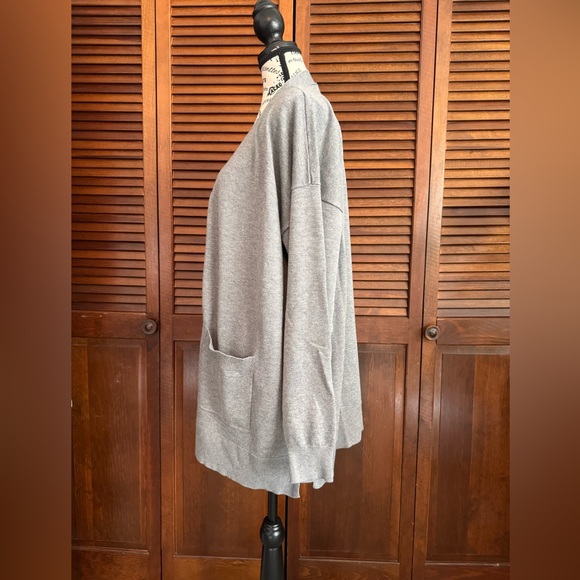 Lane Bryantt Women’s Gray Open-Front Cardigan w/ Front Pockets - 18/20 - Picture 4 of 8